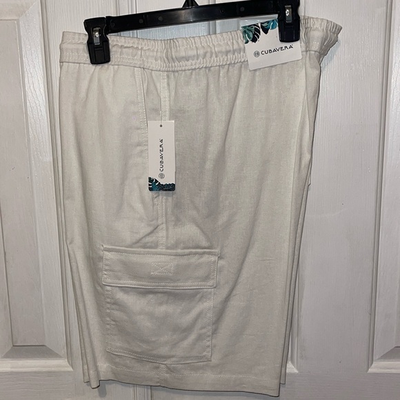 CUBAVERA LINEN BLEND PULL-ON CARGO SHORTS XL/EG NWT. - Picture 1 of 7